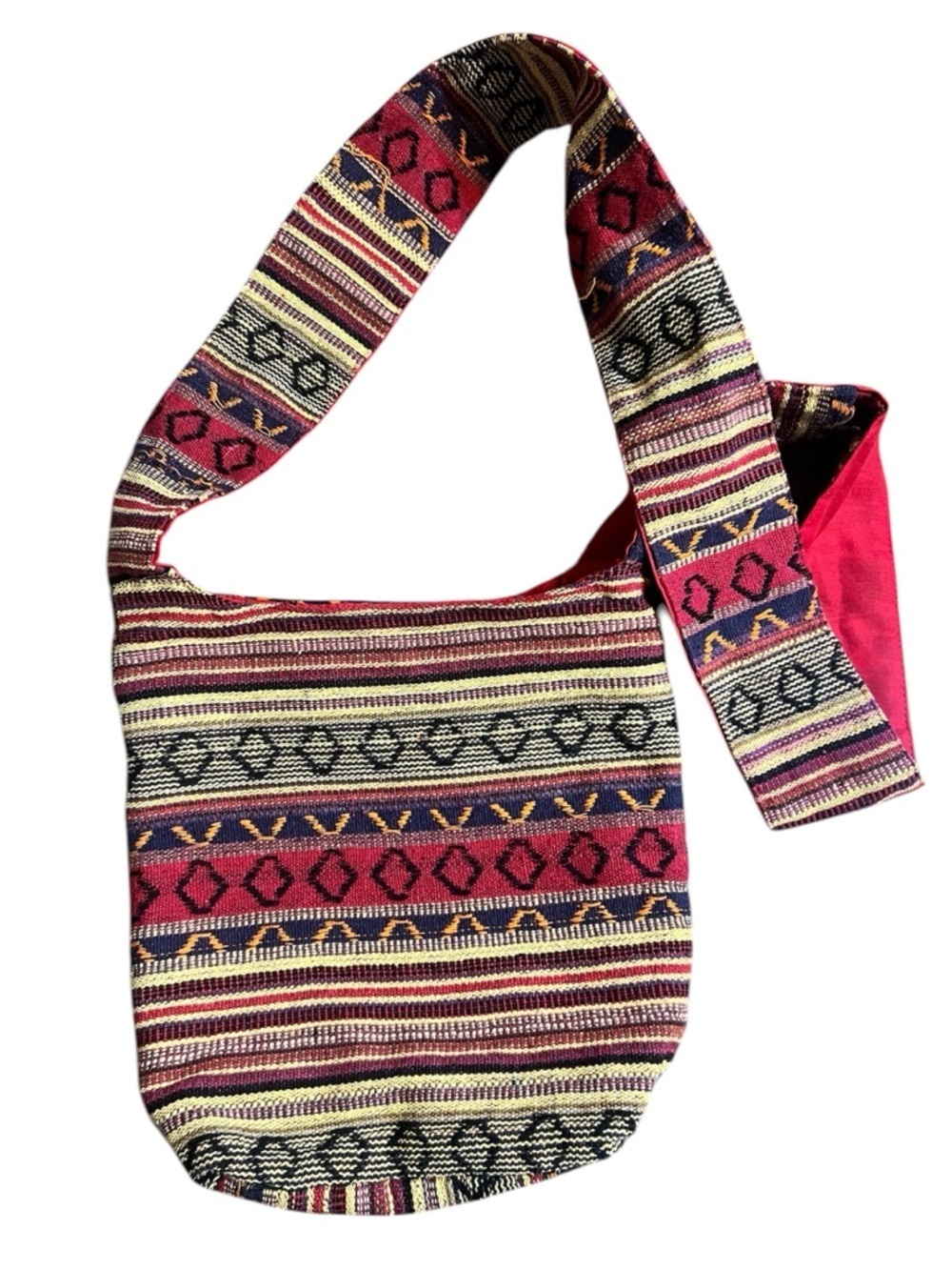 Boho Striped hobo Crossbody Bag gheri festival artisan southwestern Baja peddler